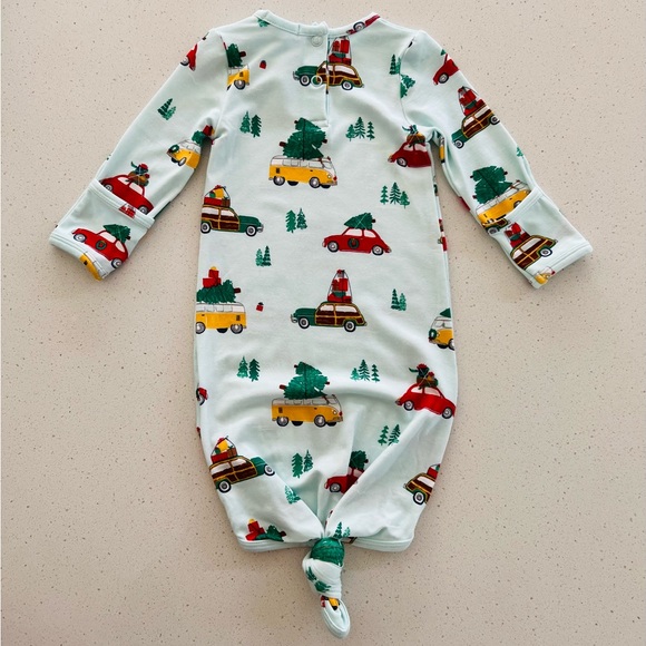 Angel Dear Christmas Trees on Cars Bamboo Gown Size 0-3 Months NWT - Picture 8 of 11